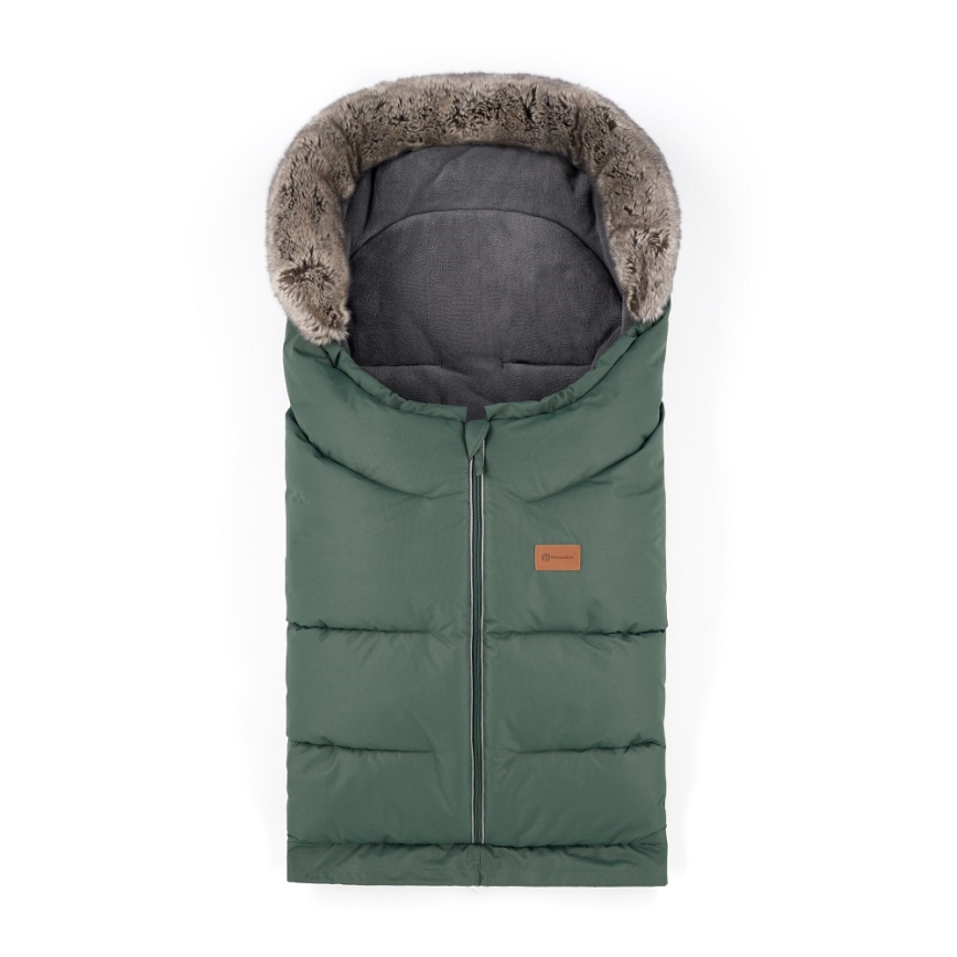 PETITE&MARS - SADA Dětský fusak 4v1 ARCTIC + rukávníky na kočárek FURRY Veritable Khaki