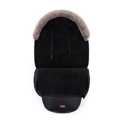 PETITE&MARS - SADA Dětský fusak 4v1 COMFY + rukávníky na kočárek FURRY Forever Black