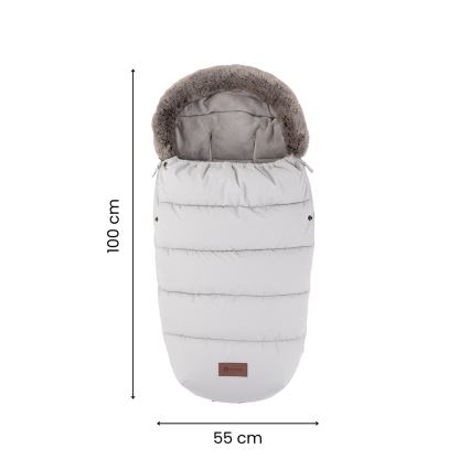 PETITE&MARS - SADA Dětský fusak 4v1 COMFY + rukávníky na kočárek FURRY Khaki