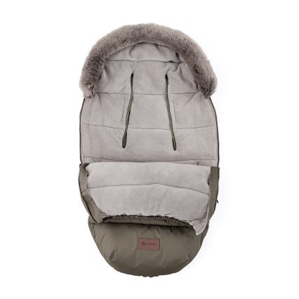 PETITE&MARS - SADA Dětský fusak 4v1 COMFY + rukávníky na kočárek FURRY Mocha Mousse