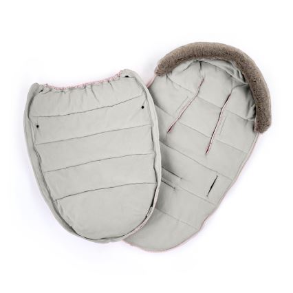 PETITE&MARS - SADA Dětský fusak 4v1 COMFY + rukávníky na kočárek FURRY Rose Petal