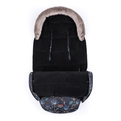 PETITE&MARS - SADA Dětský fusak 4v1 COMFY Stylish Beauty + rukávníky na kočárek FURRY Forever Black