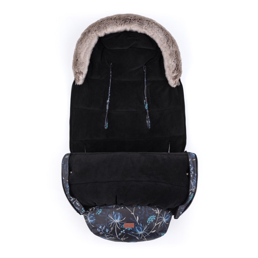 PETITE&MARS - SADA Dětský fusak 4v1 COMFY Stylish Beauty + rukávníky na kočárek FURRY Forever Black