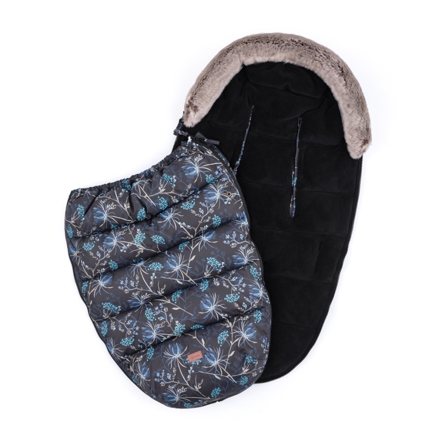 PETITE&MARS - SADA Dětský fusak 4v1 COMFY Stylish Beauty + rukávníky na kočárek FURRY Forever Black