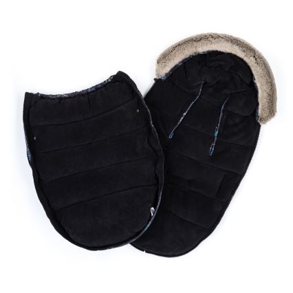 PETITE&MARS - SADA Dětský fusak 4v1 COMFY Stylish Beauty + rukávníky na kočárek FURRY Forever Black