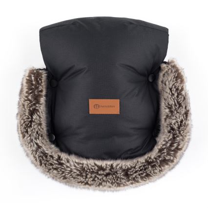 PETITE&MARS - SADA Dětský fusak 4v1 COMFY Stylish Beauty + rukávníky na kočárek FURRY Forever Black