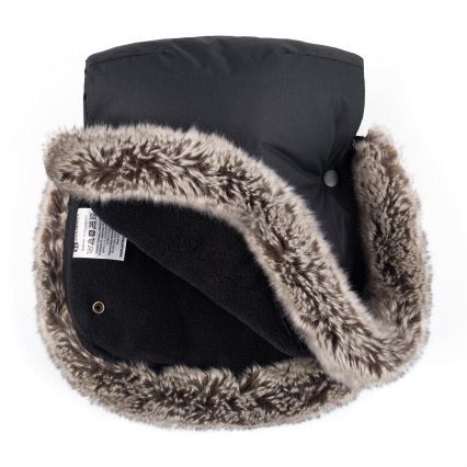 PETITE&MARS - SADA Dětský fusak 4v1 COMFY Stylish Beauty + rukávníky na kočárek FURRY Forever Black