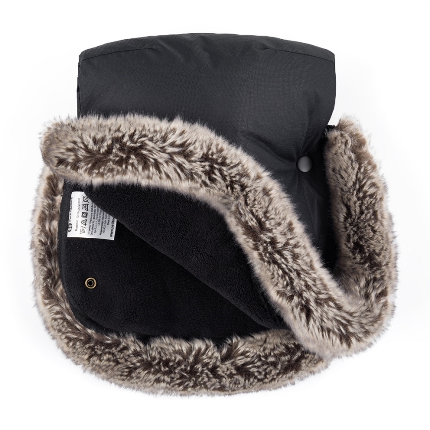 PETITE&MARS - SADA Dětský fusak 4v1 COMFY Stylish Beauty + rukávníky na kočárek FURRY Forever Black