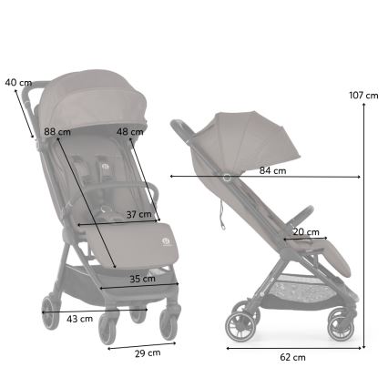 PETITE&MARS - Sportovní kočárek ZIP Creamy Cocoa