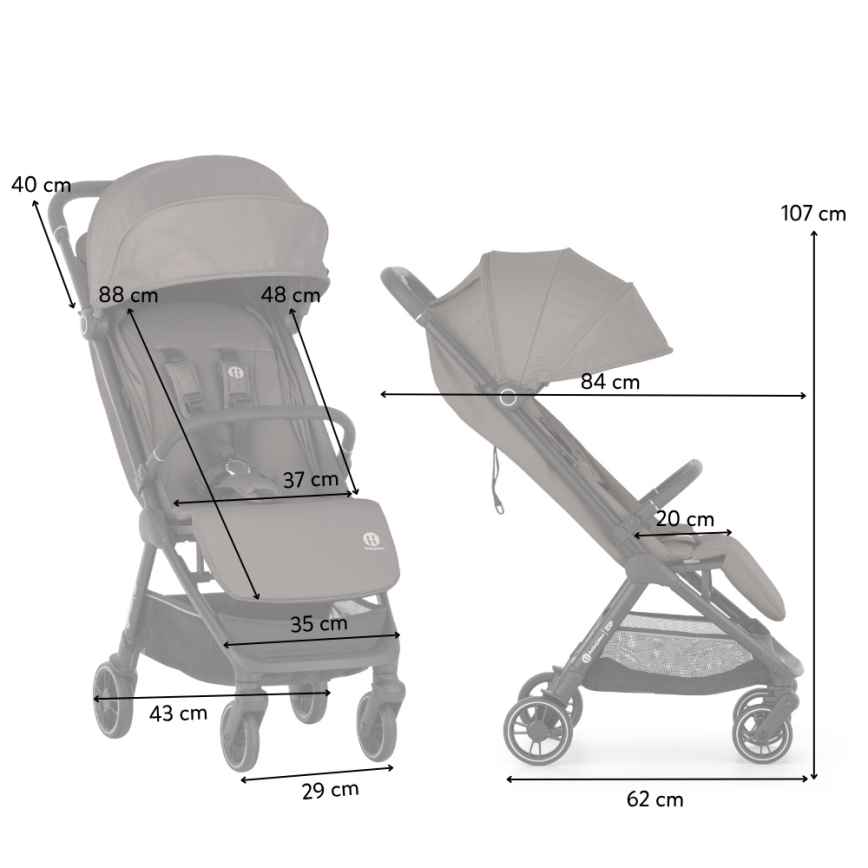 PETITE&MARS - Sportovní kočárek ZIP Creamy Cocoa