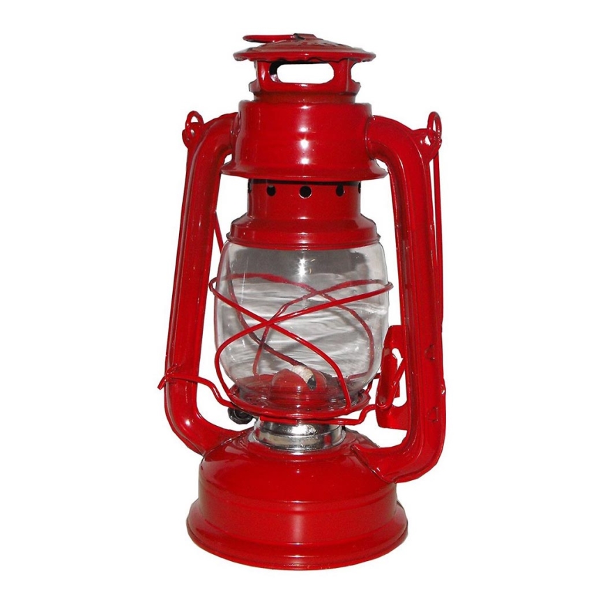 Petrolejová lampa 24 cm červená