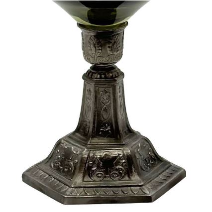 Petrolejová lampa KRASOMÍRA 42 cm lesní zelená