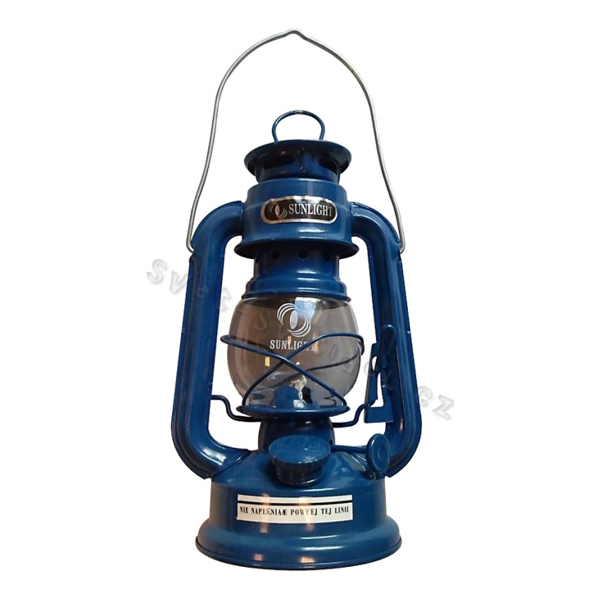 Petrolejová lampa modrá