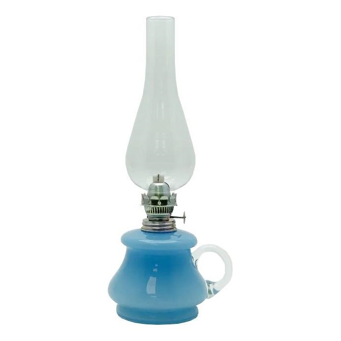 Petrolejová lampa TEREZA 34 cm světle modrá