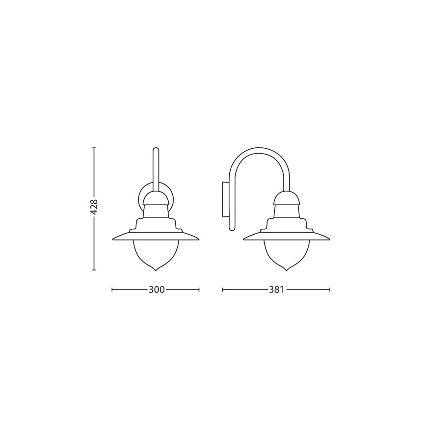 Philips 01652/30/PN - Venkovní nástěnné svítidlo MYGARDEN RAINDROP 1xE27/60W/230V IP44