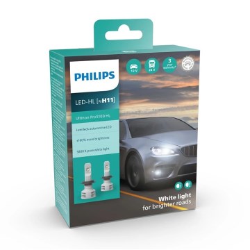 Philips 11362U51X2 - SADA 2xLED Autožárovka Ultinon Pro5100 H11 PGJ19-2/12W/12/24V 5800K