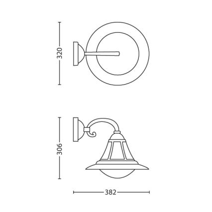 Philips 15211/42/16 - Venkovní nástěnné svítidlo MYGARDEN PROVENCE 1xE27/23W IP44