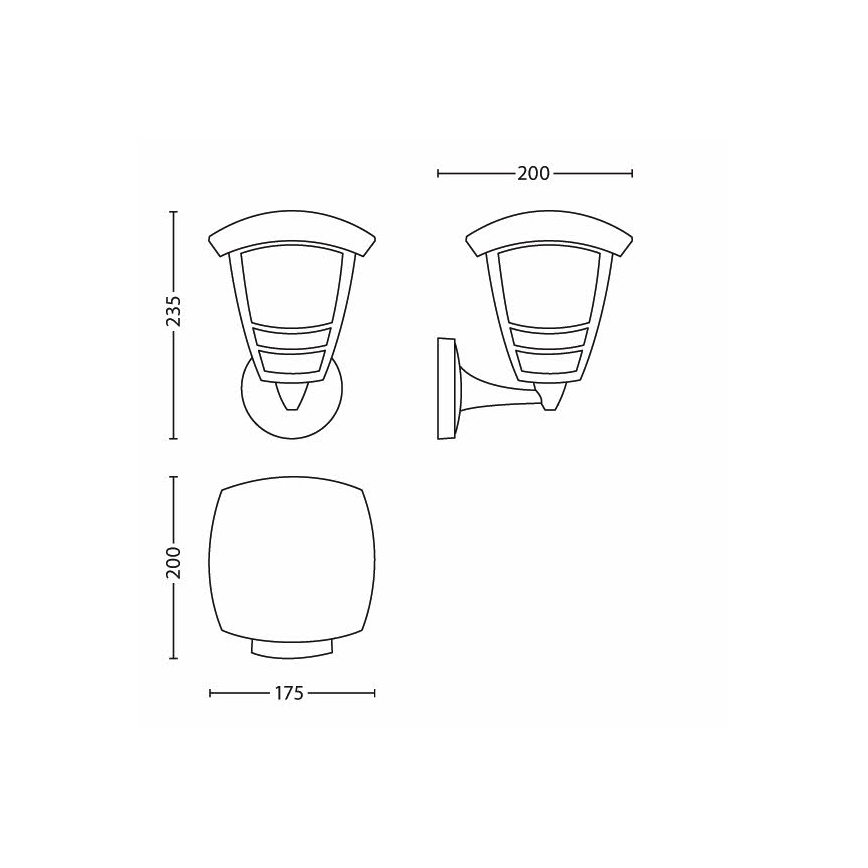 Philips - Venkovní nástěnné svítidlo E27/60W/230V IP44