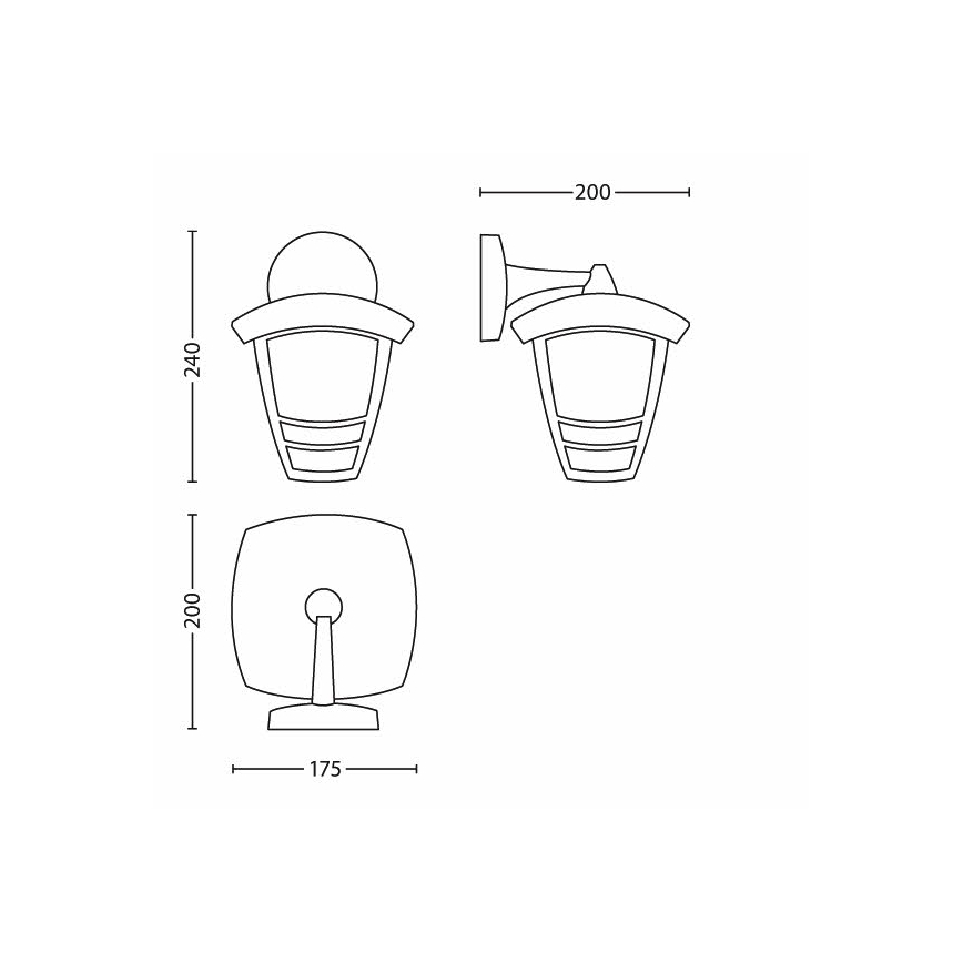 Philips - Venkovní nástěnné svítidlo 1xE27/60W/230V IP44