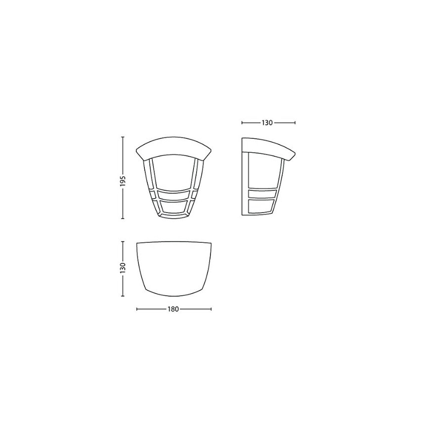 Philips 15387/31/16 - Venkovní nástěnné svítidlo MYGARDEN CREEK E27/60W/230V
