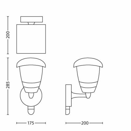 Philips - Venkovní nástěnné svítidlo se senzorem 1xE27/60W IP44