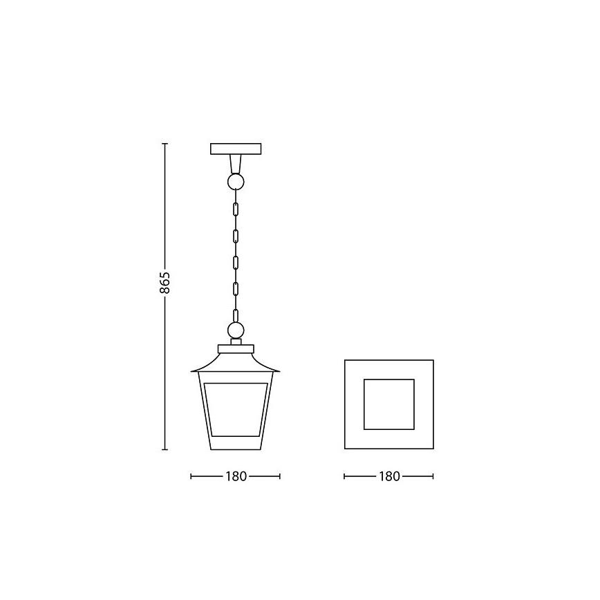 Philips 15406/86/PN - Venkovní lustr HEDGE 1xE27/60W/230V IP44