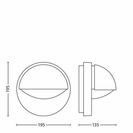 Philips - Venkovní nástěnné svítidlo 1xE27/12W/230V IP44