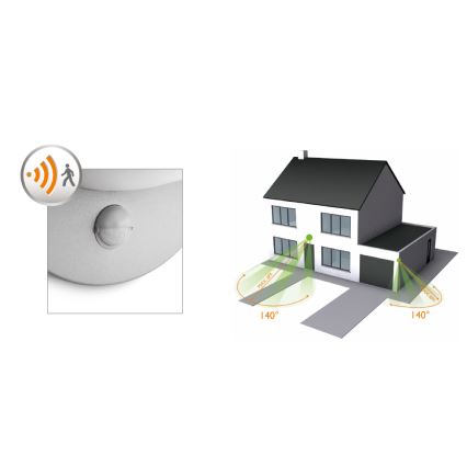 Philips - Venkovní nástěnné svítidlo s čidlem E27/12W IP44