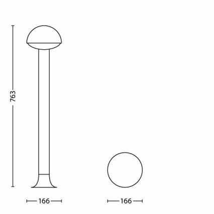 Philips - LED venkovní sloupek 1xLED/3W/230V IP44