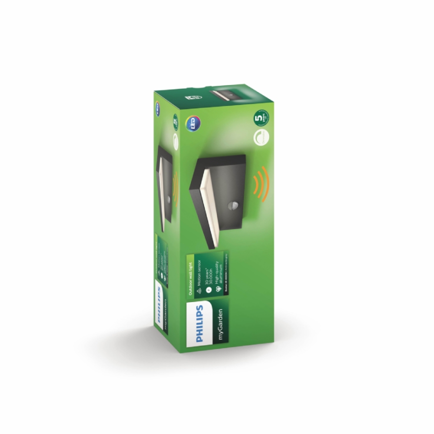 Philips 16484/93/P3 - LED Venkovní nástěnné svítidlo senzor BUSTAN 2xLED/4,5W IP44