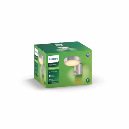 Philips 16491/47/P0 - LED Venkovní nástěnné svítidlo se senzorem MYGARDEN COCKATOO 1xLED/8W/230V IP44