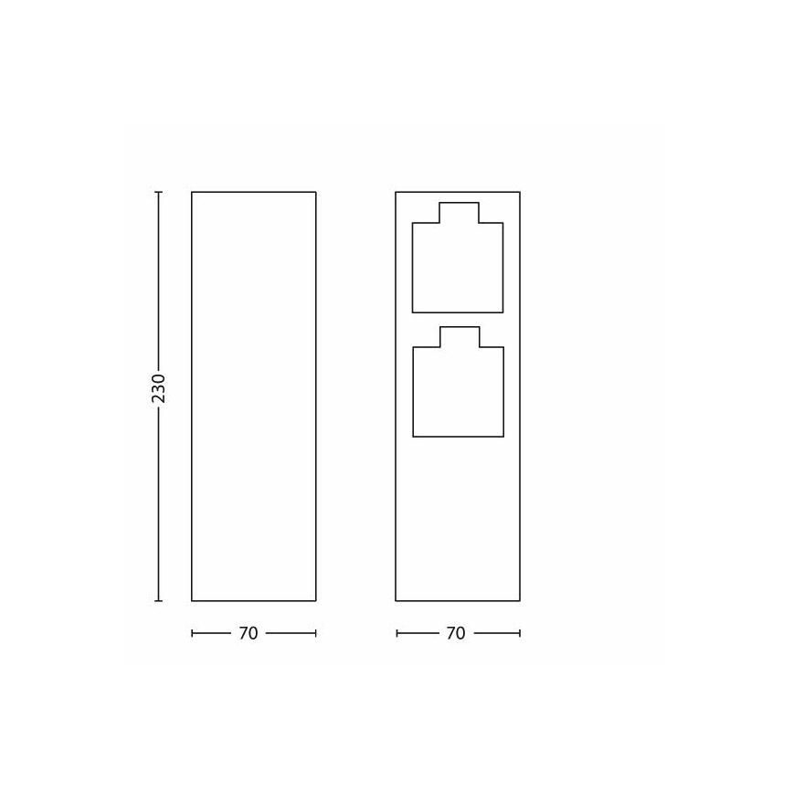 Philips 17108/47/16 - Venkovní zásuvkový sloupek MYGARDEN ROCK 230V IP44