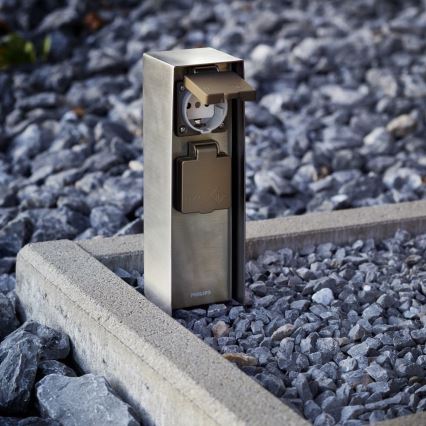 Philips 17108/47/46 - Venkovní zásuvkový sloupek MYGARDEN ROCK 230V