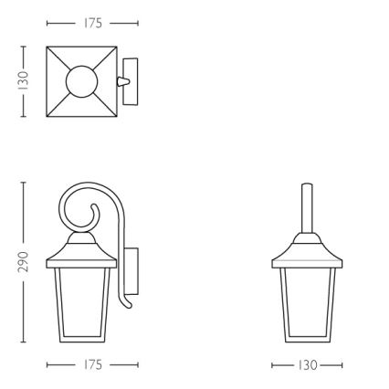 Philips - Venkovní svítidlo 1xE27/60W/230V IP44