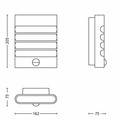 Philips - LED Venkovní nástěnné svítidlo se senzorem 1xLED/3W/230V IP44