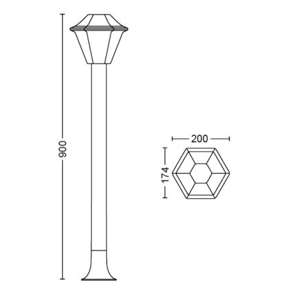 Philips 17388/43/PN - Venkovní lampa MYGARDEN CURASSOW 1xE27/42W/230V IP44