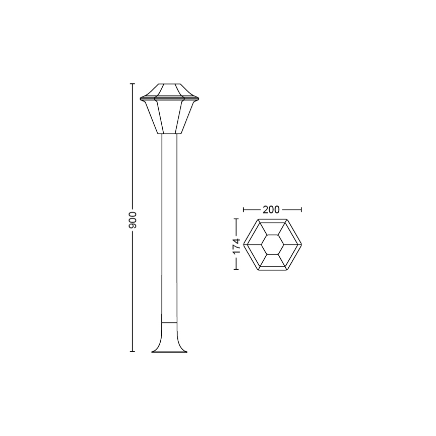 Philips 17388/43/PN - Venkovní lampa MYGARDEN CURASSOW 1xE27/42W/230V IP44
