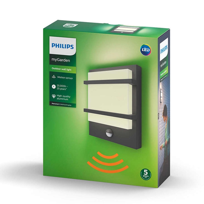Philips 17395/93/P0 - LED Venkovní nástěnné svítidlo MYGARDEN PETRONIA IR LED/12W/230V