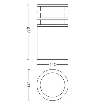 Philips 17403/93/P0 - LED Stmívatelná venkovní lampa HUE LUCCA 1xE27/9,5W/230V IP44