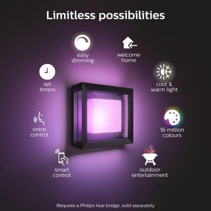 Philips 17438/30/P7 - LED RGB Venkovní nástěnné svítidlo HUE ECONIC LED/15W/230V IP44