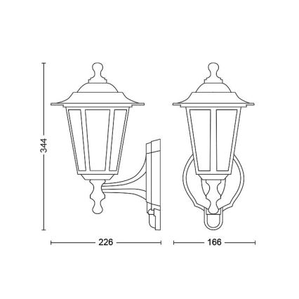 Philips - Venkovní nástěnné svítidlo se senzorem 1xE27/60W/230V IP44