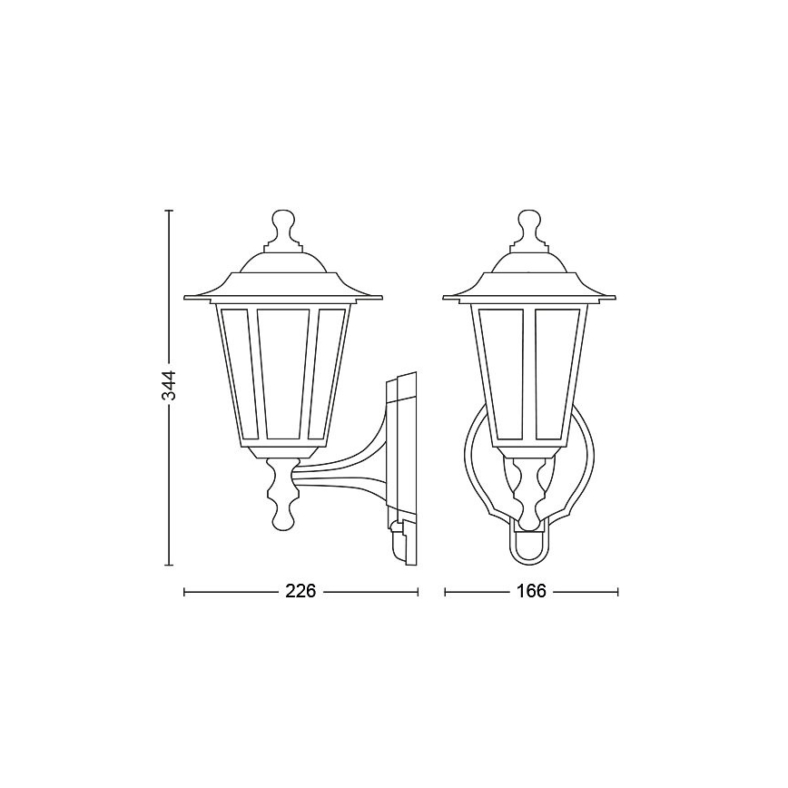 Philips - Venkovní nástěnné svítidlo se senzorem 1xE27/60W/230V IP44