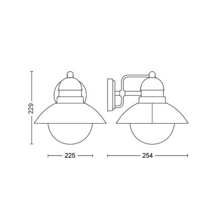 Philips - Venkovní nástěnné svítidlo 1xE27/60W/230V IP44