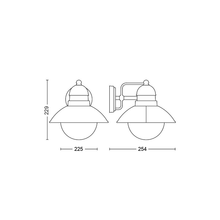 Philips - Venkovní nástěnné svítidlo 1xE27/60W/230V IP44