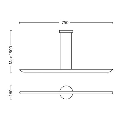 Philips 40747/48/16 - LED Stmívatelný lustr na lanku MYLIVING SELV 2xLED/7,5W/230V