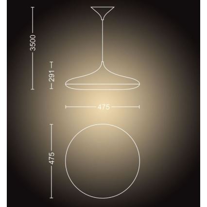 Philips - LED Stmívatelný lustr na lanku Hue CHER LED/39W/230V + dálkové ovládání