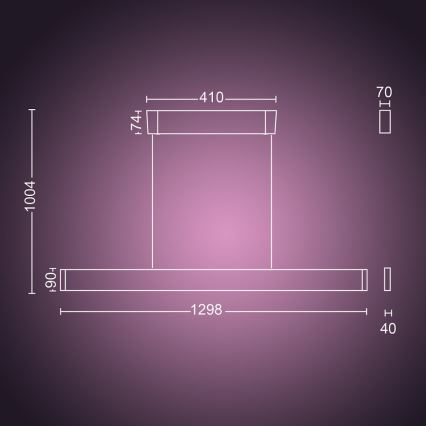 Philips -  LED RGBW Stmívatelný lustr na lanku Hue ENSIS White And Color Ambiance 2xLED/39W/230V