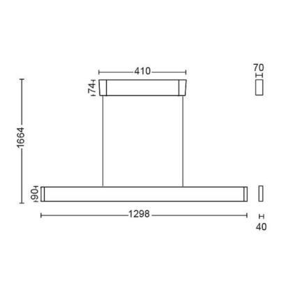 Philips 40903/31/P9 - LED Lustr na lanku HUE ENSIS 2xLED/39W/230V