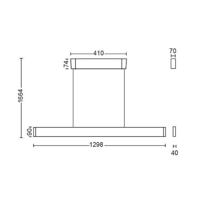 Philips 40903/31/P9 - LED Lustr na lanku HUE ENSIS 2xLED/39W/230V