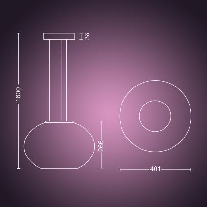 Philips 40906/31/P9 - LED Lustr na lanku HUE FLOURISH LED/32W/230V